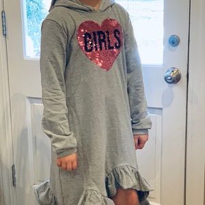 KidBox Brand NWT Girls Hooded Sweatshirt Dress XL